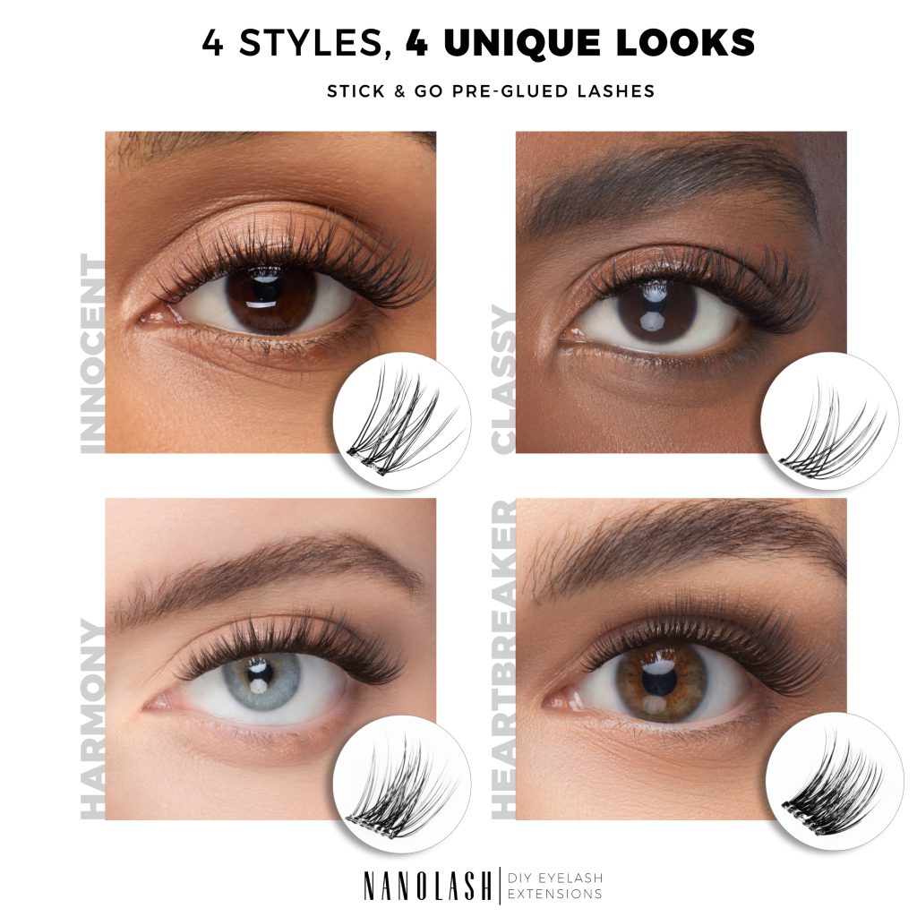 Pestañas en racimo Pre-pegadas nanolash